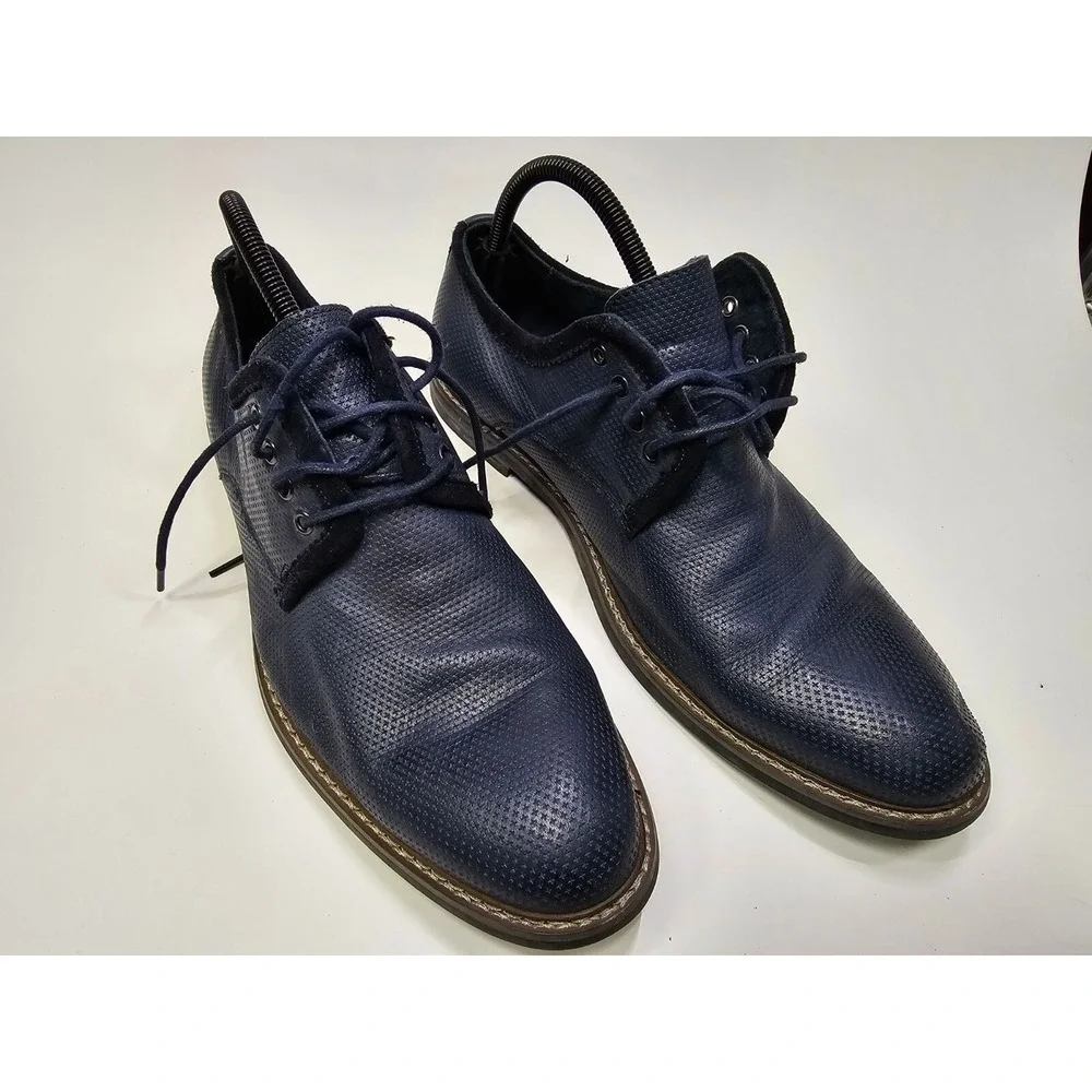 Joe Jeans Mens Navy Blue Textured Derby Shoes ‎ Size 10